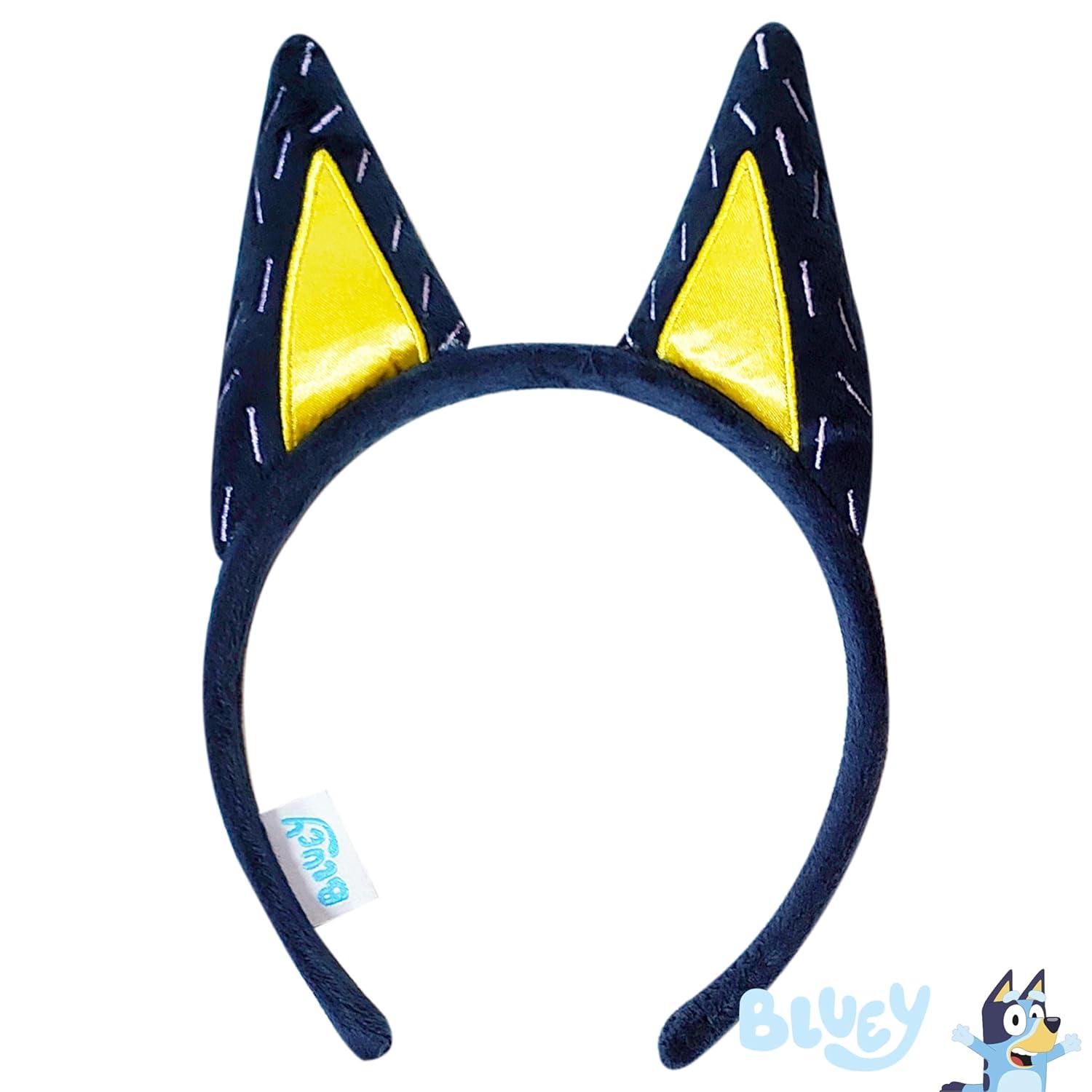 imageLUV HER Bluey Party Supplies 4pc Animal Costume Ears Headband Plush Soft Ears Elastic Family Headbands for Halloween Birthday Play Day