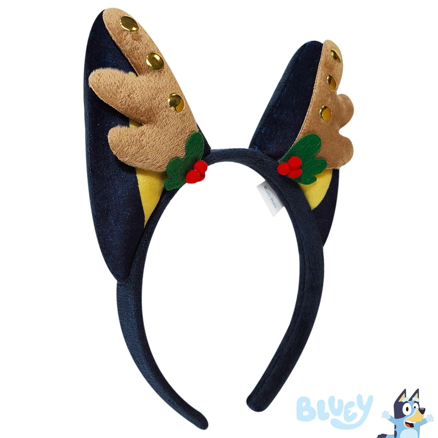 imageLUV HER Christmas Bluey Ears Reindeer Antler Plush Headband Ages 3