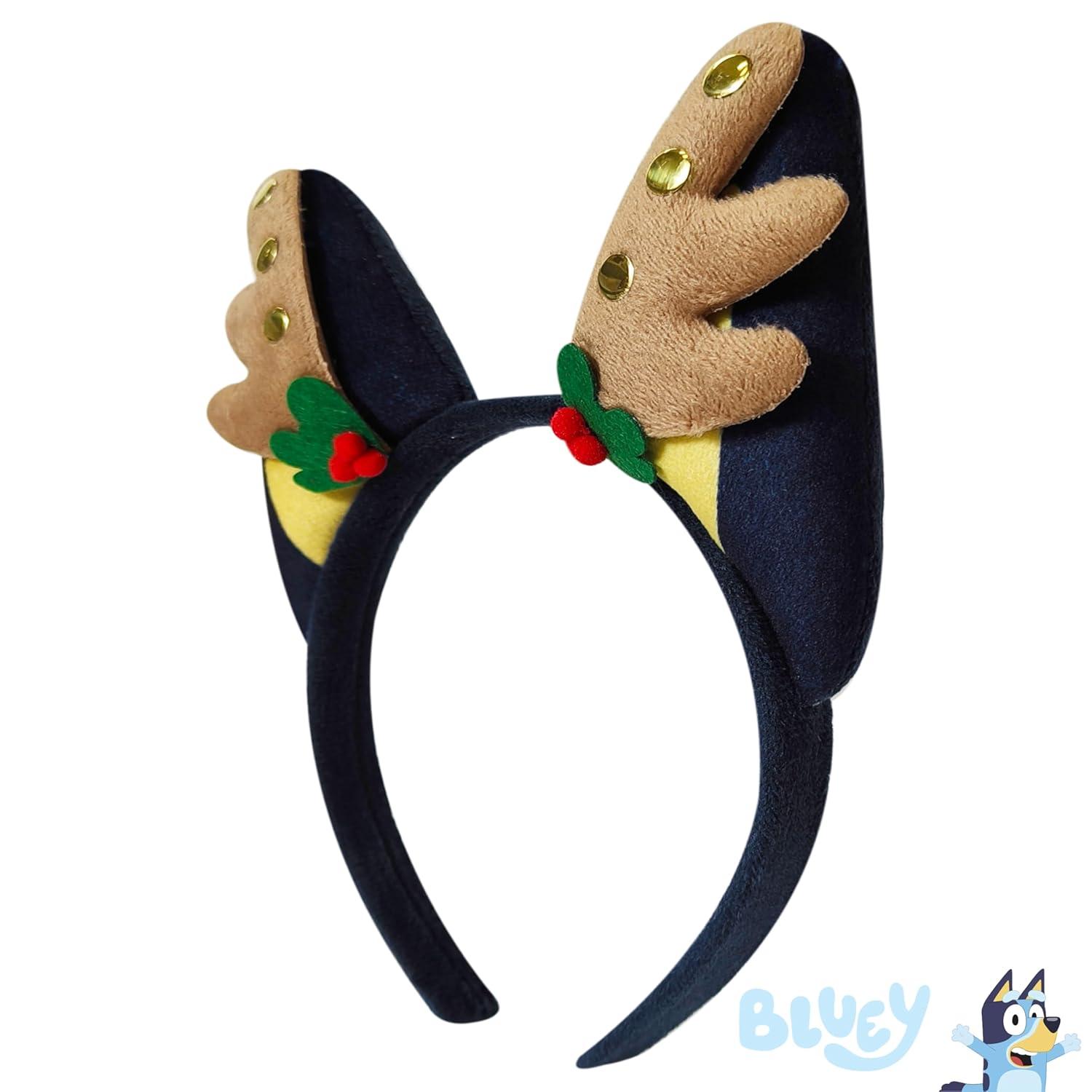imageLUV HER Christmas Bluey Ears Reindeer Antler Plush Headband Ages 3