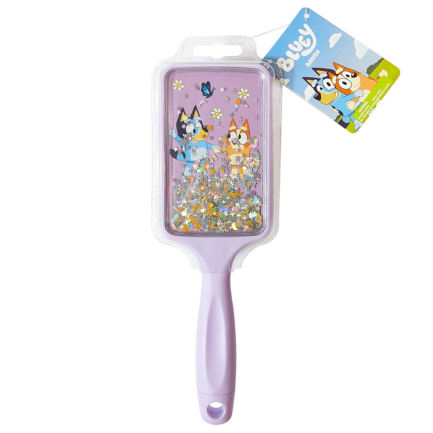 imageLUV HER Licenced Bluey Kids Detangling Confetti Hair Brush Fun Design with Bluey amp Bingo Gentle on Wet amp Dry Hair Ideal for Kids Ages 3 Makes Hair Care Enjoyable and SimpleBluey Purple