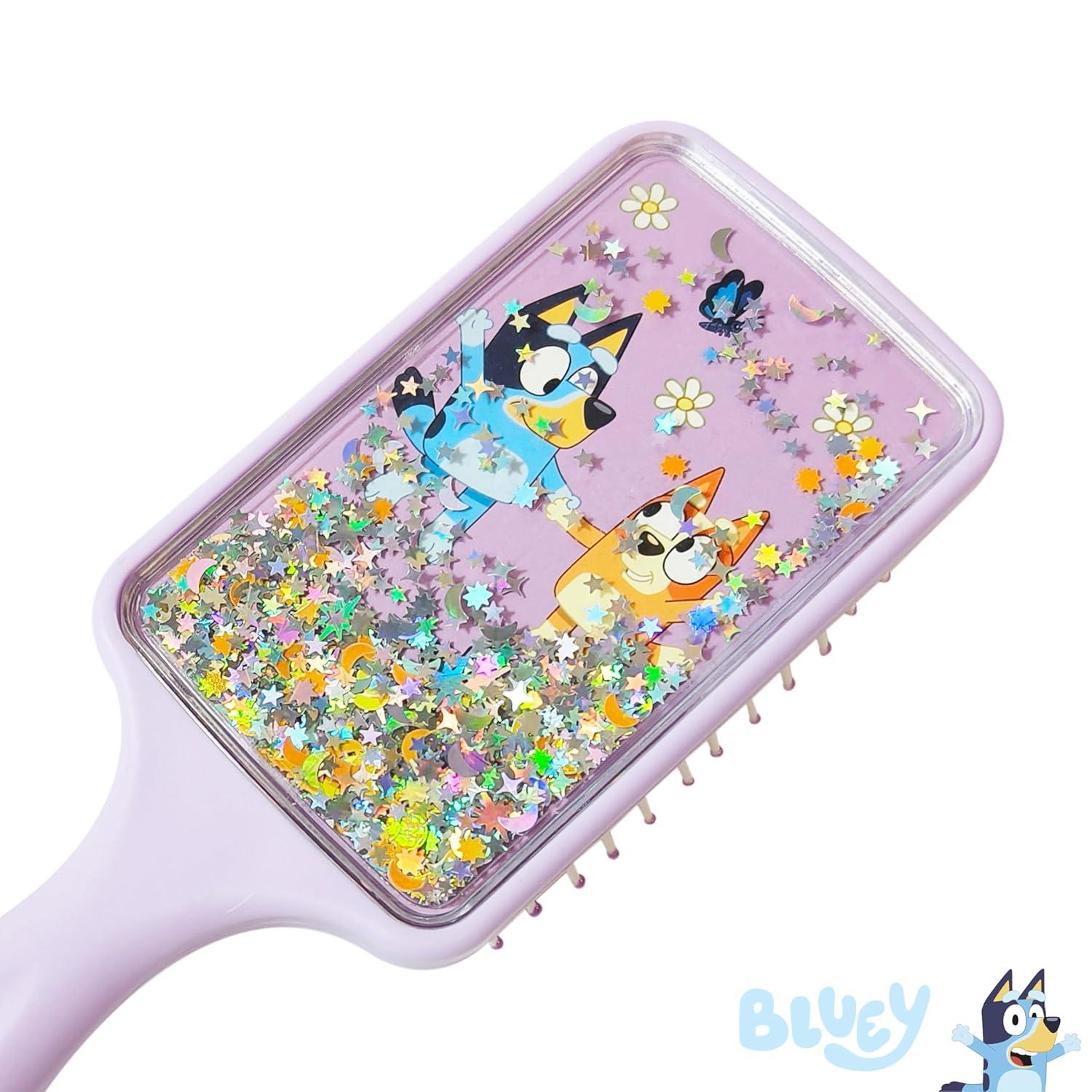 imageLUV HER Licenced Bluey Kids Detangling Confetti Hair Brush Fun Design with Bluey amp Bingo Gentle on Wet amp Dry Hair Ideal for Kids Ages 3 Makes Hair Care Enjoyable and SimpleBluey Purple