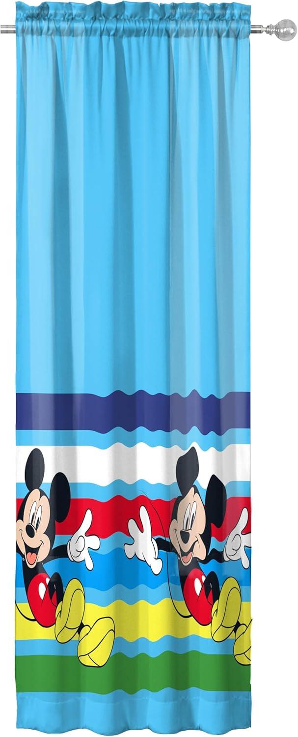 imageSunny Side Up Window Curtains for Kids Bedroom 4Piece Drape Set with 2 Tiebacks Teal Bluey 42 W x 84 L Pack of 2Blue Mickey Mouse
