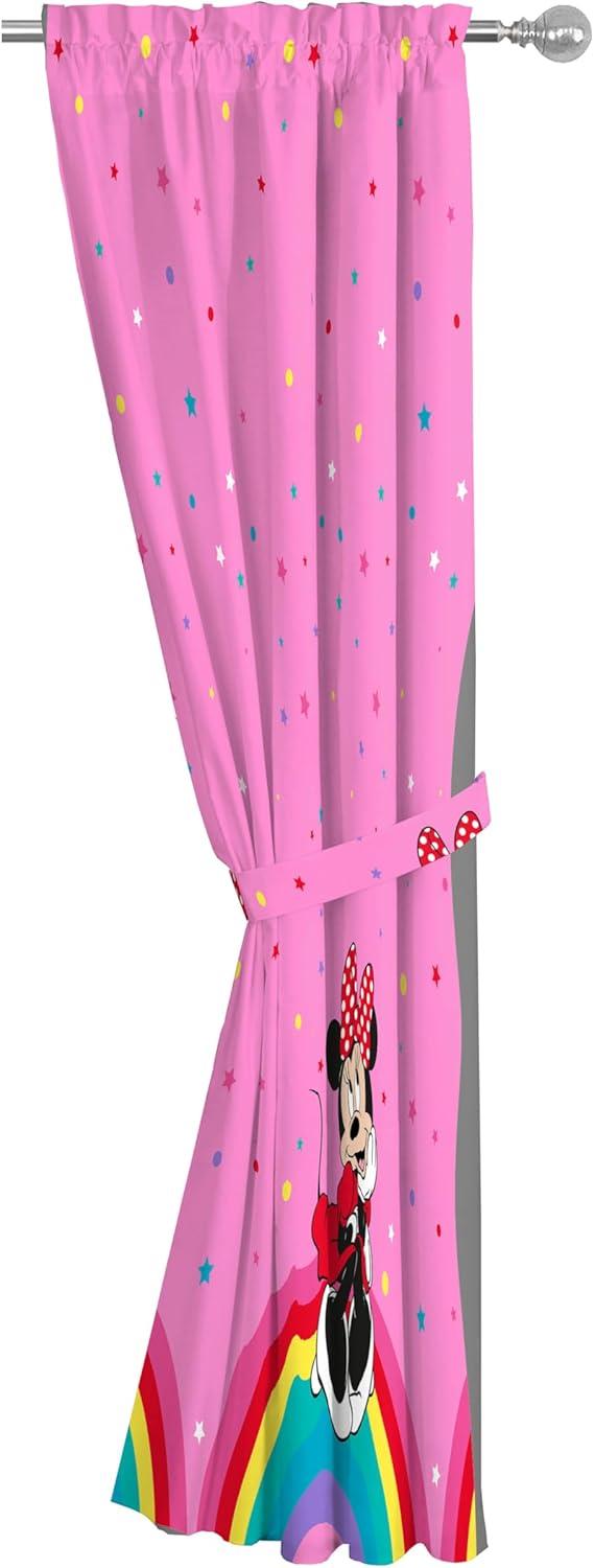 imageSunny Side Up Window Curtains for Kids Bedroom 4Piece Drape Set with 2 Tiebacks Teal Bluey 42 W x 84 L Pack of 2Pink Minnie Mouse