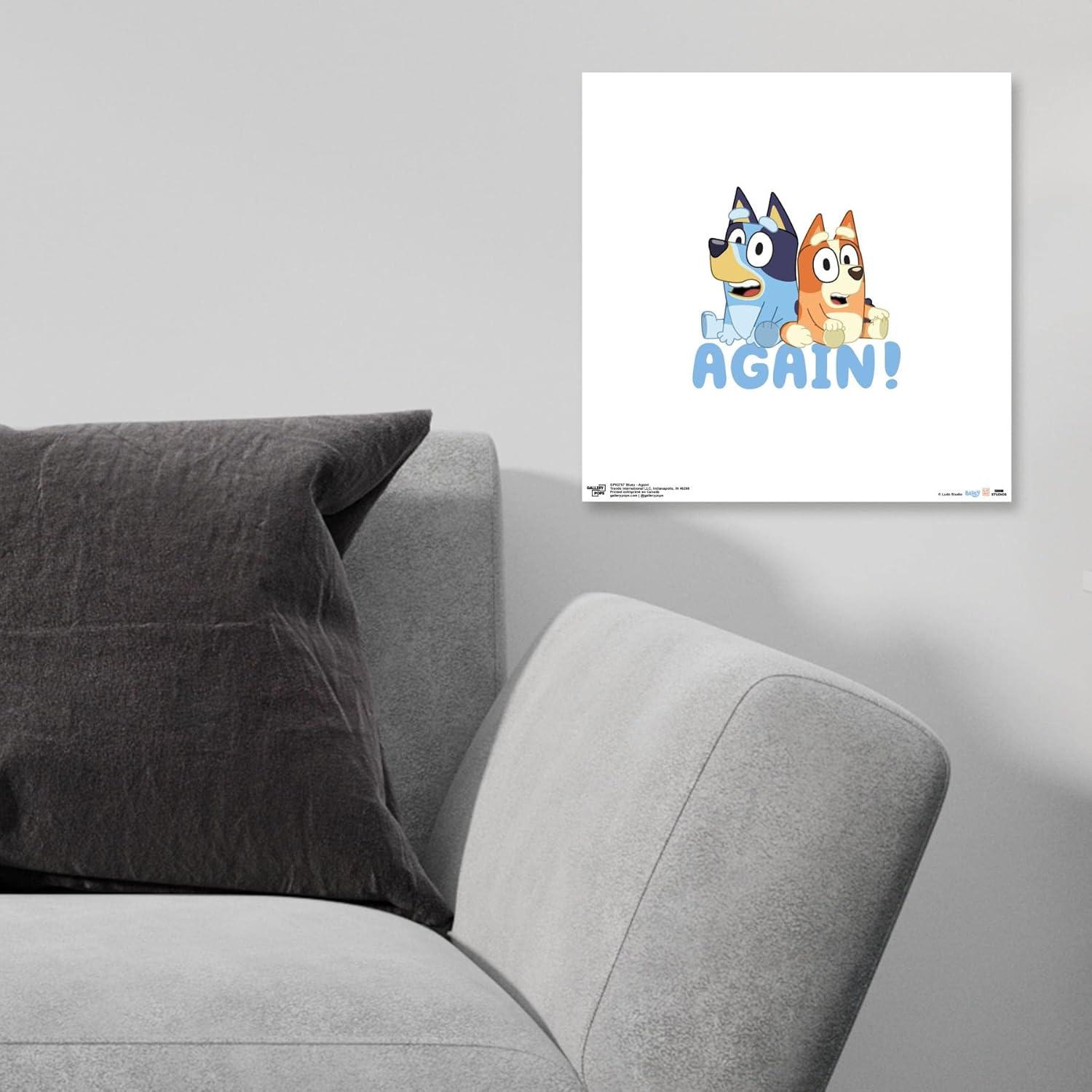 imageTrends International Gallery Pops Bluey Again Wall Art Wall Poster 1200 x 1200 White Frame VersionUnframed Version