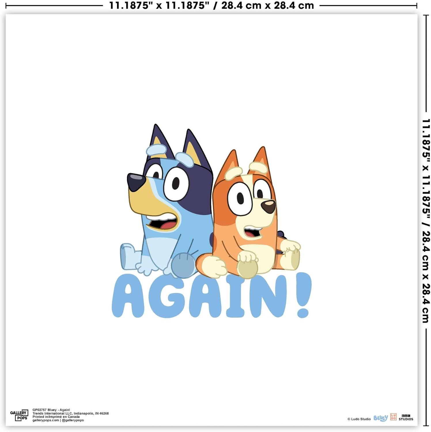 imageTrends International Gallery Pops Bluey Again Wall Art Wall Poster 1200 x 1200 White Frame VersionUnframed Version