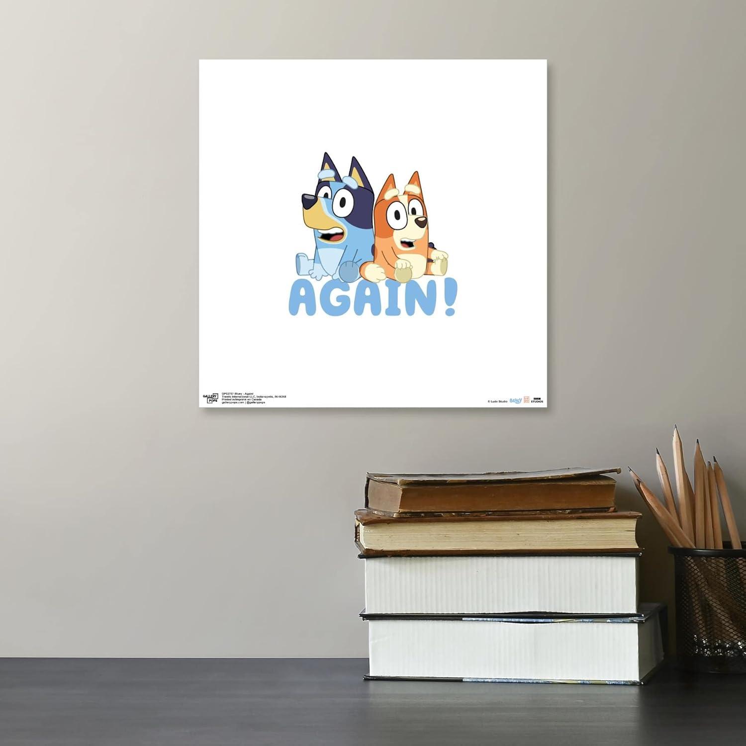imageTrends International Gallery Pops Bluey Again Wall Art Wall Poster 1200 x 1200 White Frame VersionUnframed Version