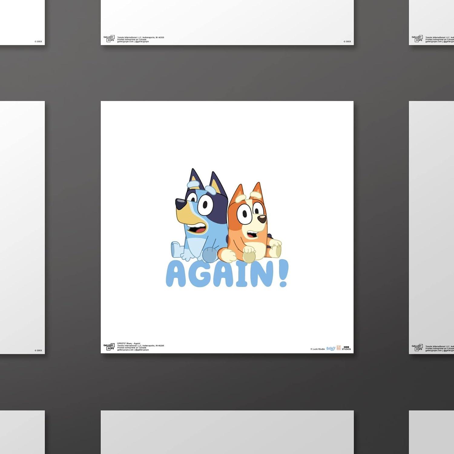 imageTrends International Gallery Pops Bluey Again Wall Art Wall Poster 1200 x 1200 White Frame VersionUnframed Version