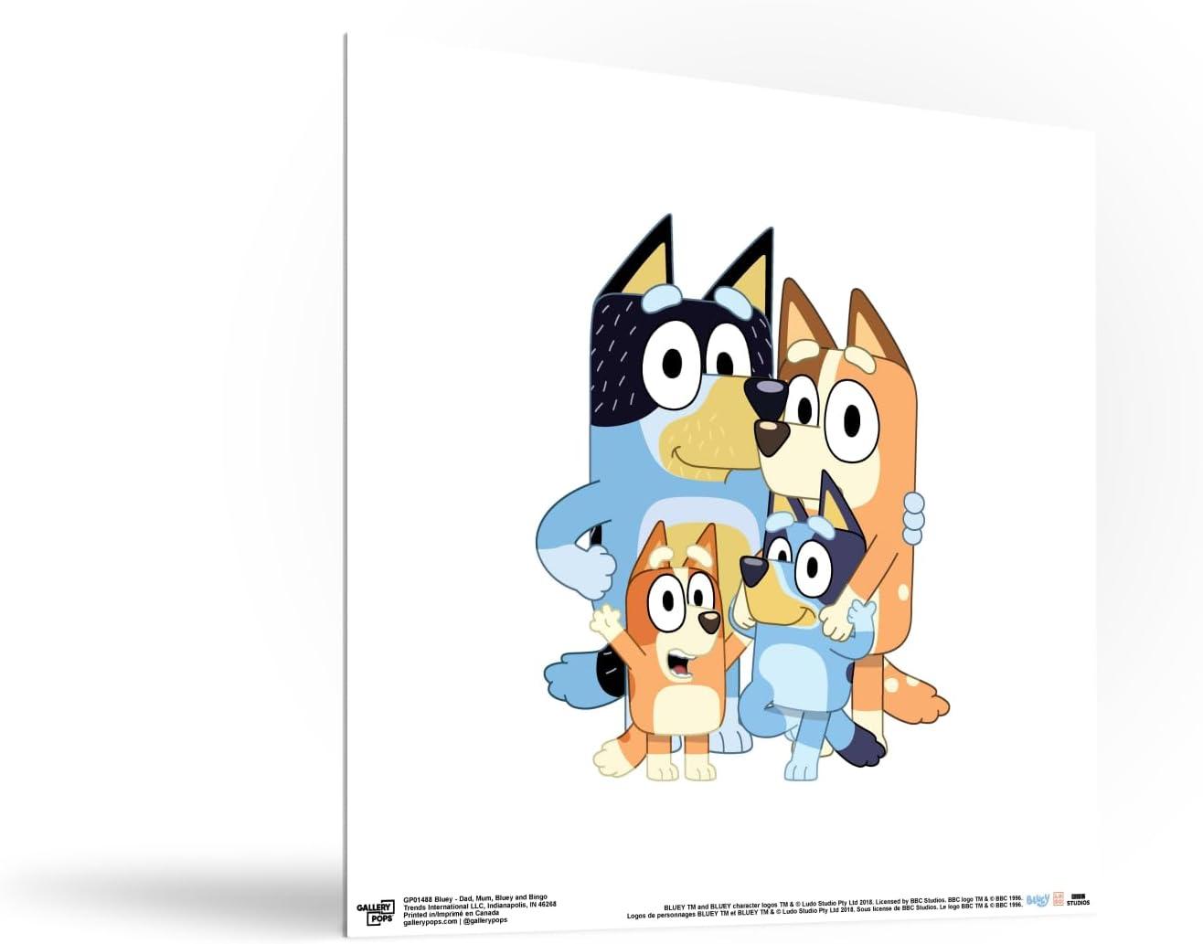 imageTrends International Gallery Pops Bluey Family Wall Art Bundle 3Pack Gallery Pops Wall Art White Framed VersionBlack Framed Version