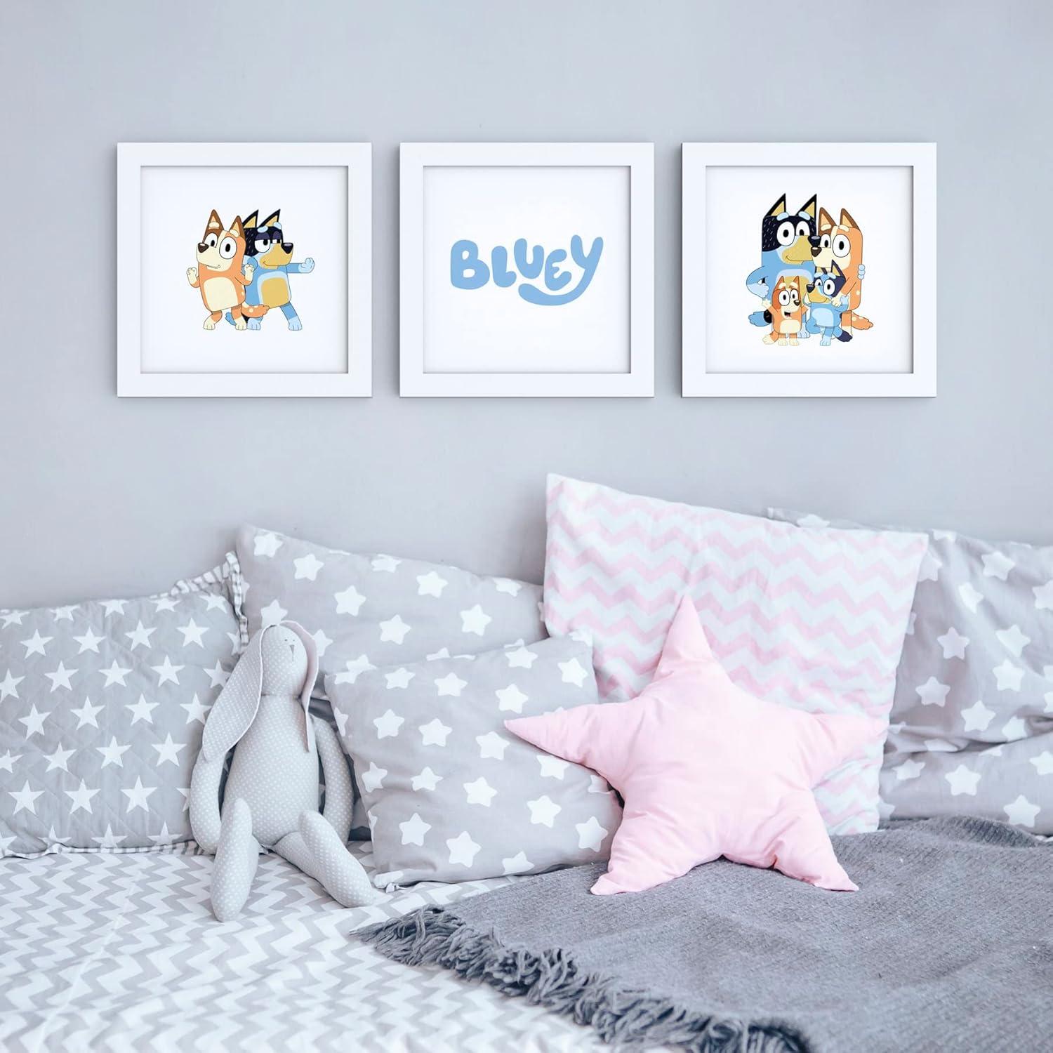 imageTrends International Gallery Pops Bluey Family Wall Art Bundle 3Pack Gallery Pops Wall Art White Framed VersionWhite Framed Version