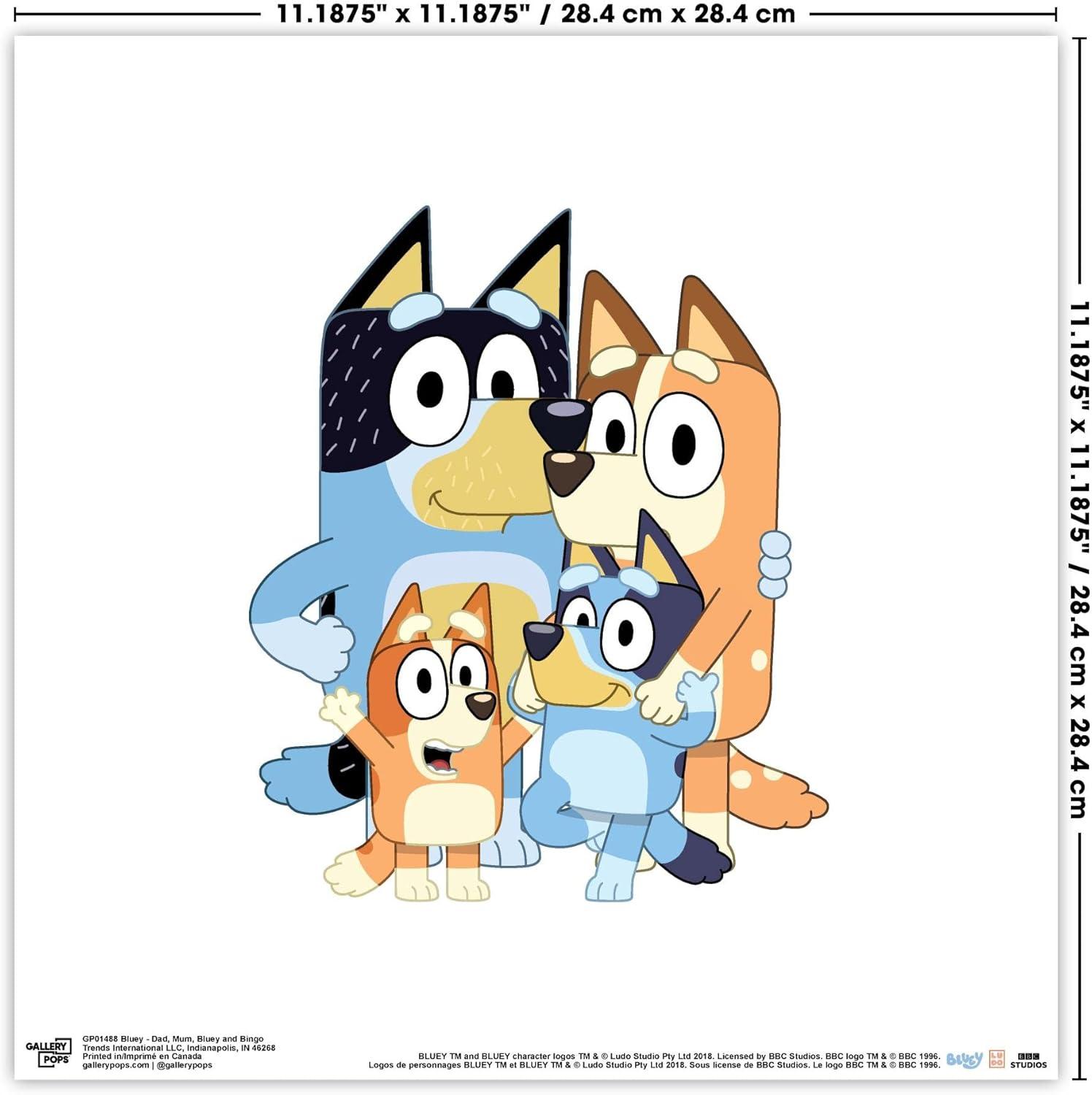 imageTrends International Gallery Pops Bluey Family Wall Art Bundle 3Pack Gallery Pops Wall Art White Framed VersionWhite Framed Version