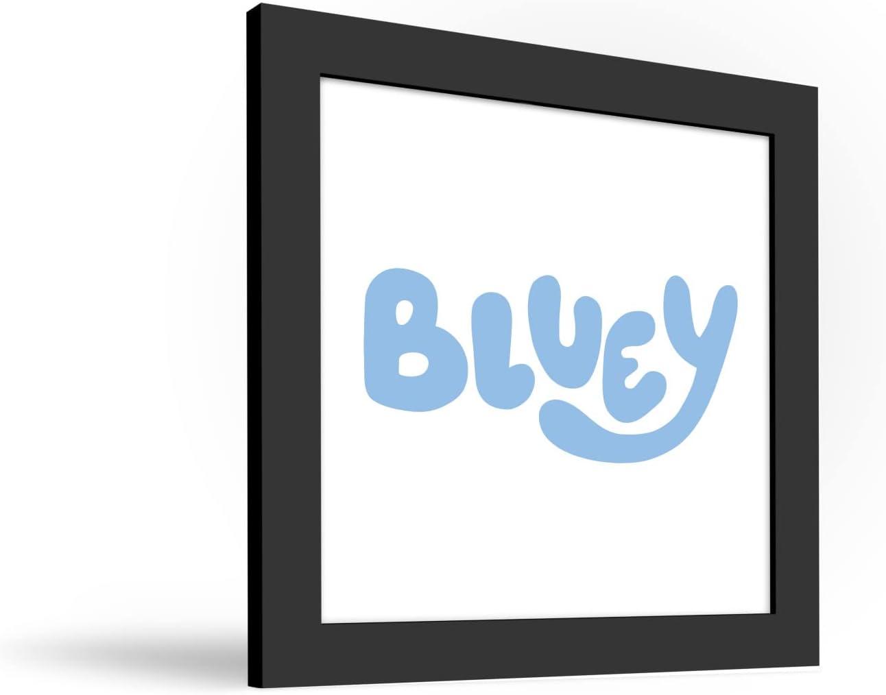 imageTrends International Gallery Pops Bluey Logo Wall Art White Framed Version 12 x 12Black Framed Version
