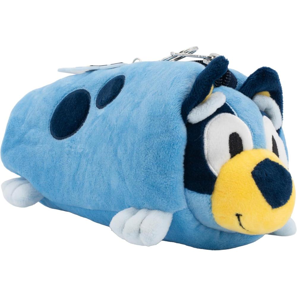 imageAI ACCESSORY INNOVATIONS Bluey Soft Plush MultiFunction Storage Case Kids Plush Bag Charm with 3D Features BlueBluey