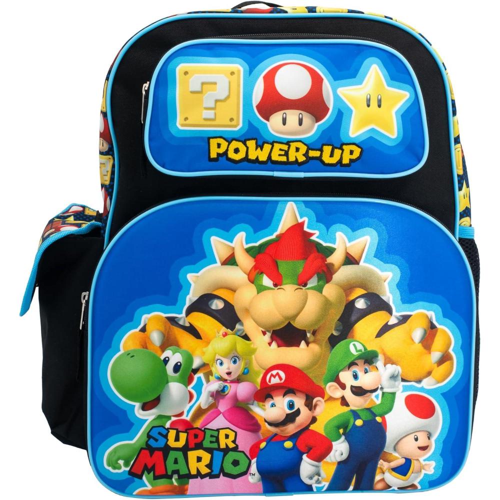 imageAI ACCESSORY INNOVATIONS Bluey amp Bingo 2 in 1 kids Backpack 16 School Bag with Insulated Pocket amp Bento Box for Boys amp Girls BlueSuper Mario
