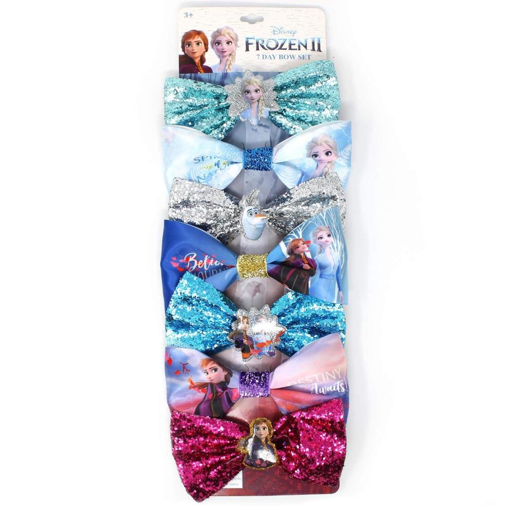 imageBaby Shark Kids Hair Bows  Hair Accessories Gift Set  7 Pcs 4 Inch Bundle for Girls  Different Character on each Clip  Alligator Clip  Ages 3 Disney Frozen 2