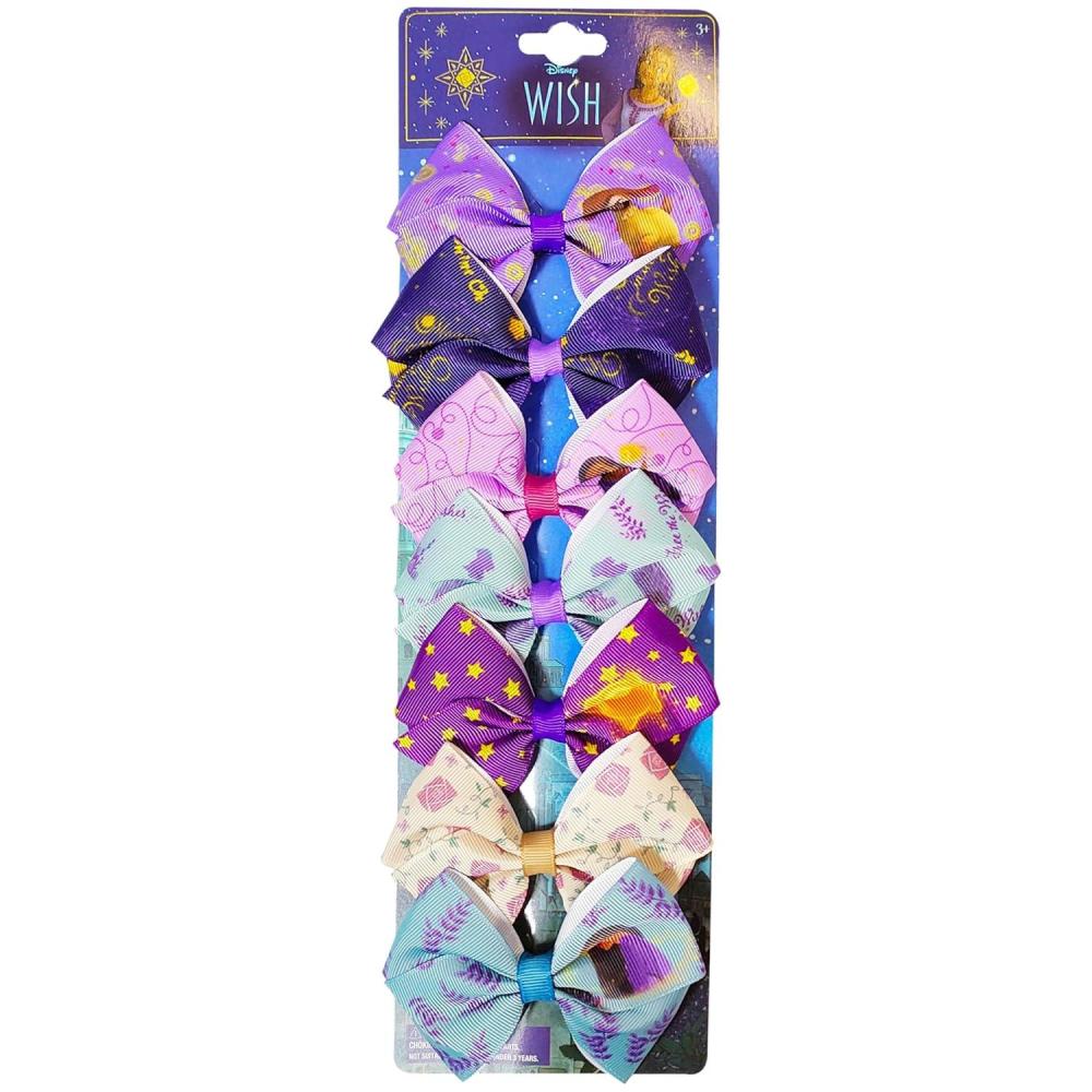 imageBaby Shark Kids Hair Bows Hair Accessories Gift Set 7 Pcs 4 Inch Bundle for Girls Different Character on each Clip Alligator Clip Ages 3 Disney Wish