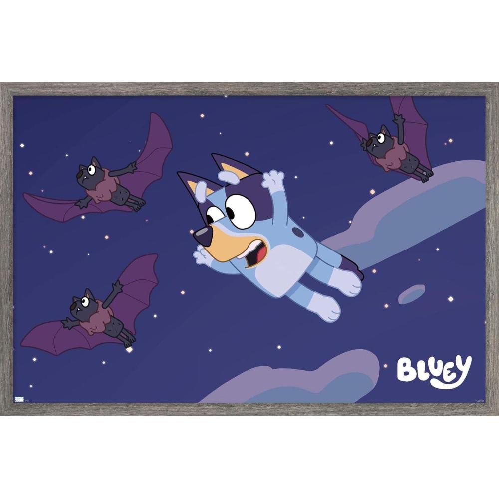 imageBluey Bats Wall Poster 19L x 13W Premium Unframed VersionBarnwood Framed Version