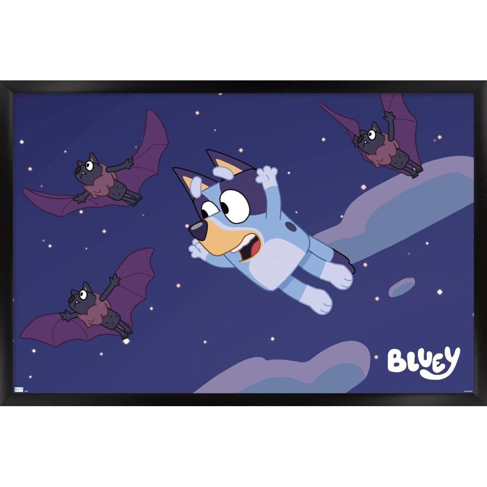 imageBluey Bats Wall Poster 19L x 13W Premium Unframed VersionBlack Framed Version