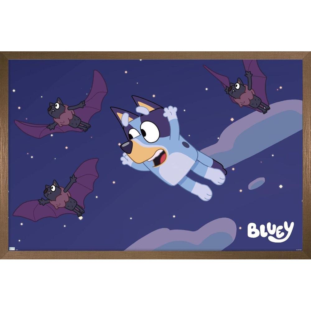 imageBluey Bats Wall Poster 19L x 13W Premium Unframed VersionBronze Framed Version