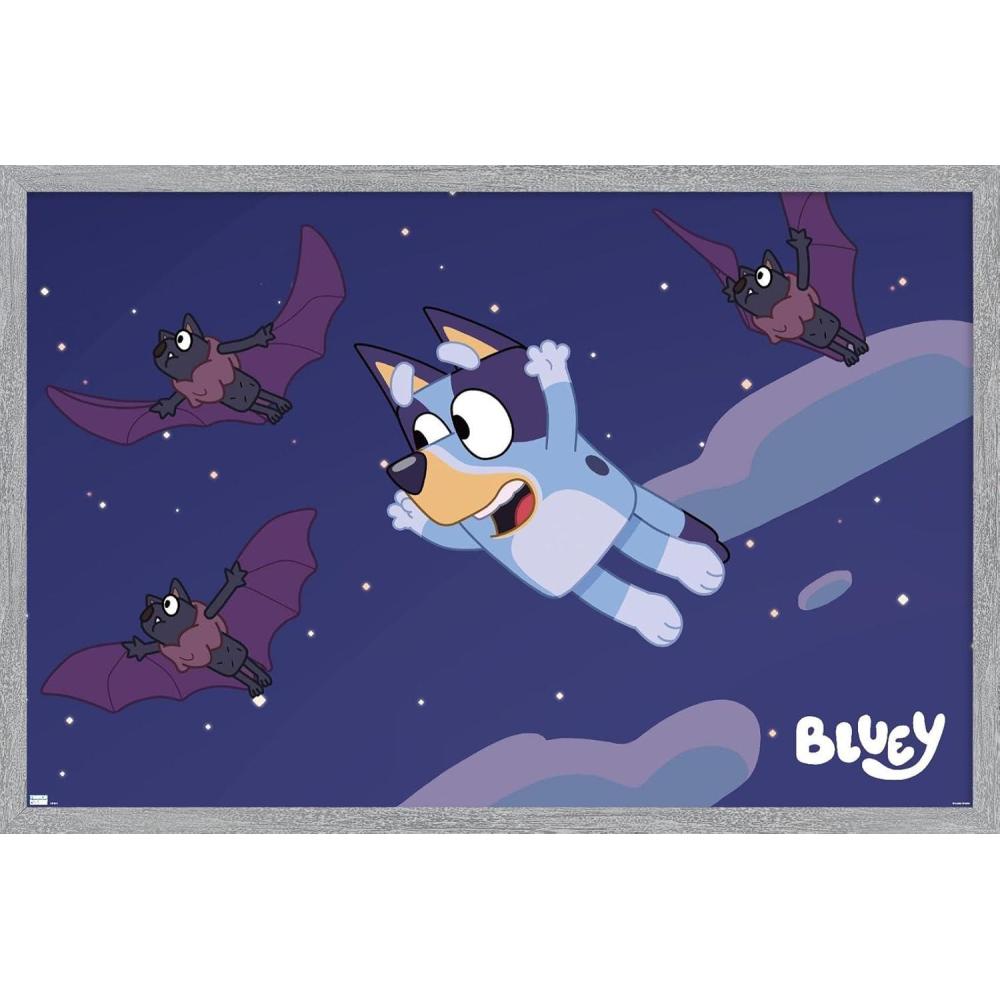 imageBluey Bats Wall Poster 19L x 13W Premium Unframed VersionGray Framed Version