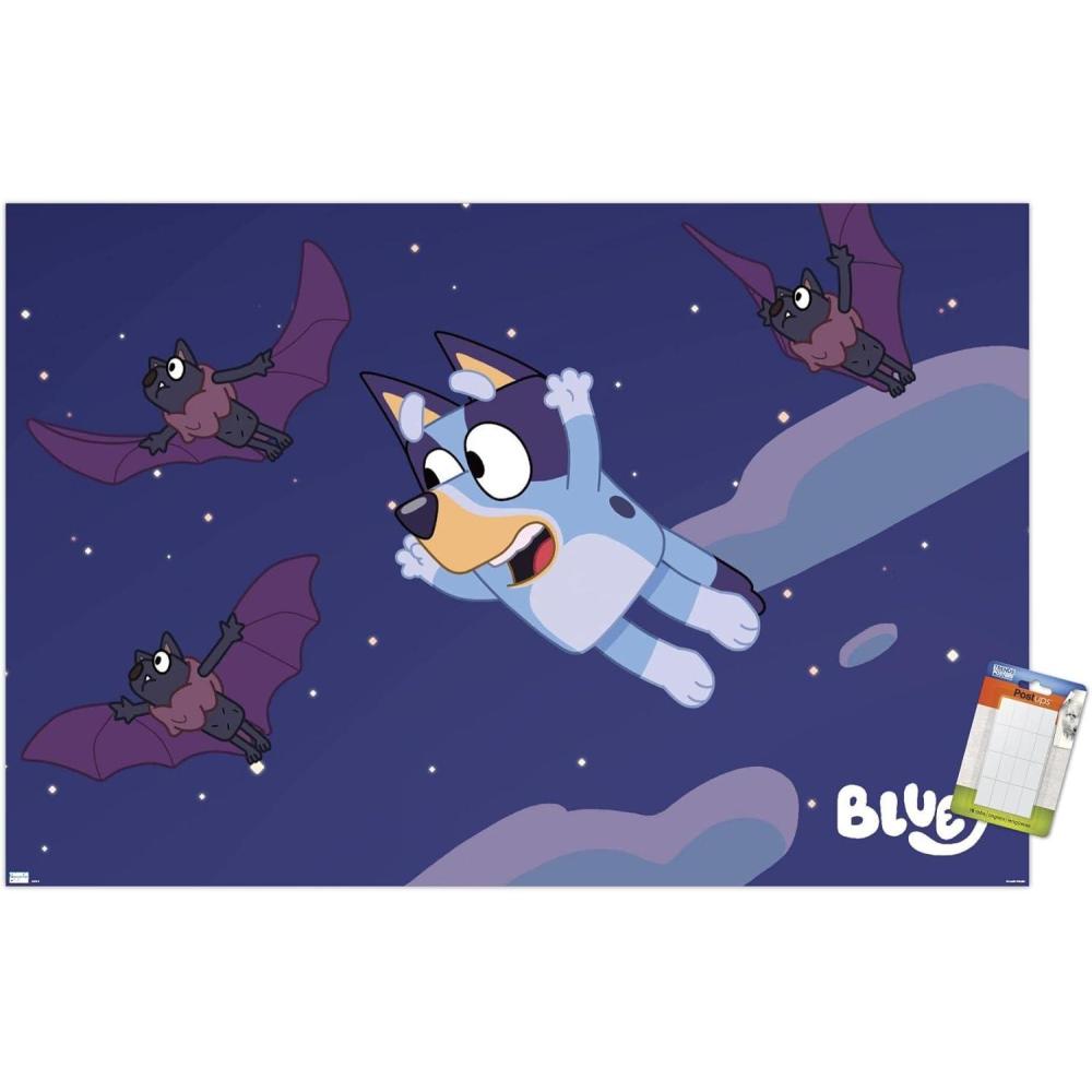 imageBluey Bats Wall Poster 19L x 13W Premium Unframed VersionPoster Mount Bundle