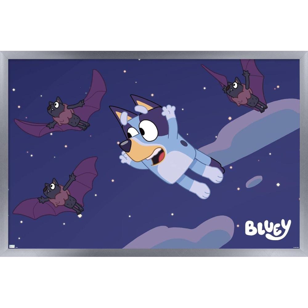 imageBluey Bats Wall Poster 19L x 13W Premium Unframed VersionSilver Framed Version