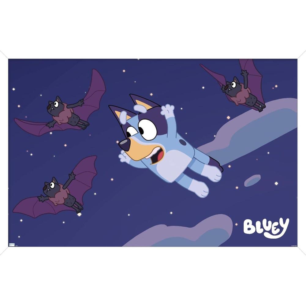 imageBluey Bats Wall Poster 19L x 13W Premium Unframed VersionWhite Framed Version