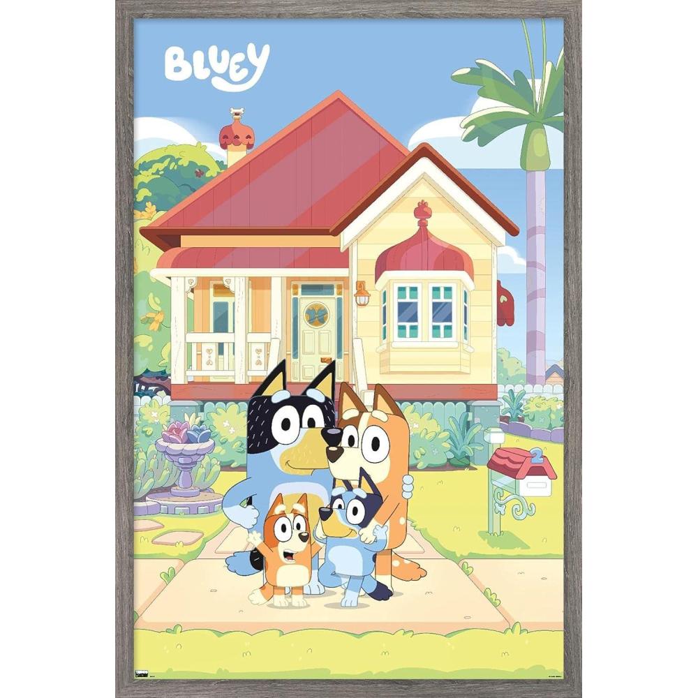 imageBluey Family Wall Poster 19L x 13W Premium Unframed VersionBarnwood Framed Version