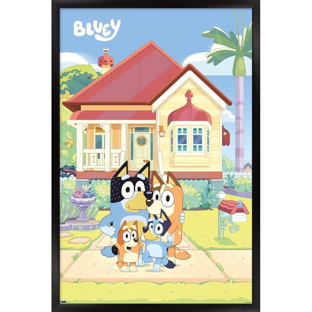 imageBluey Family Wall Poster 19L x 13W Premium Unframed VersionBlack Framed Version
