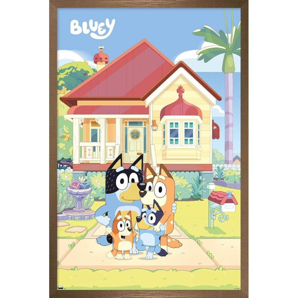 imageBluey Family Wall Poster 19L x 13W Premium Unframed VersionBronze Framed Version