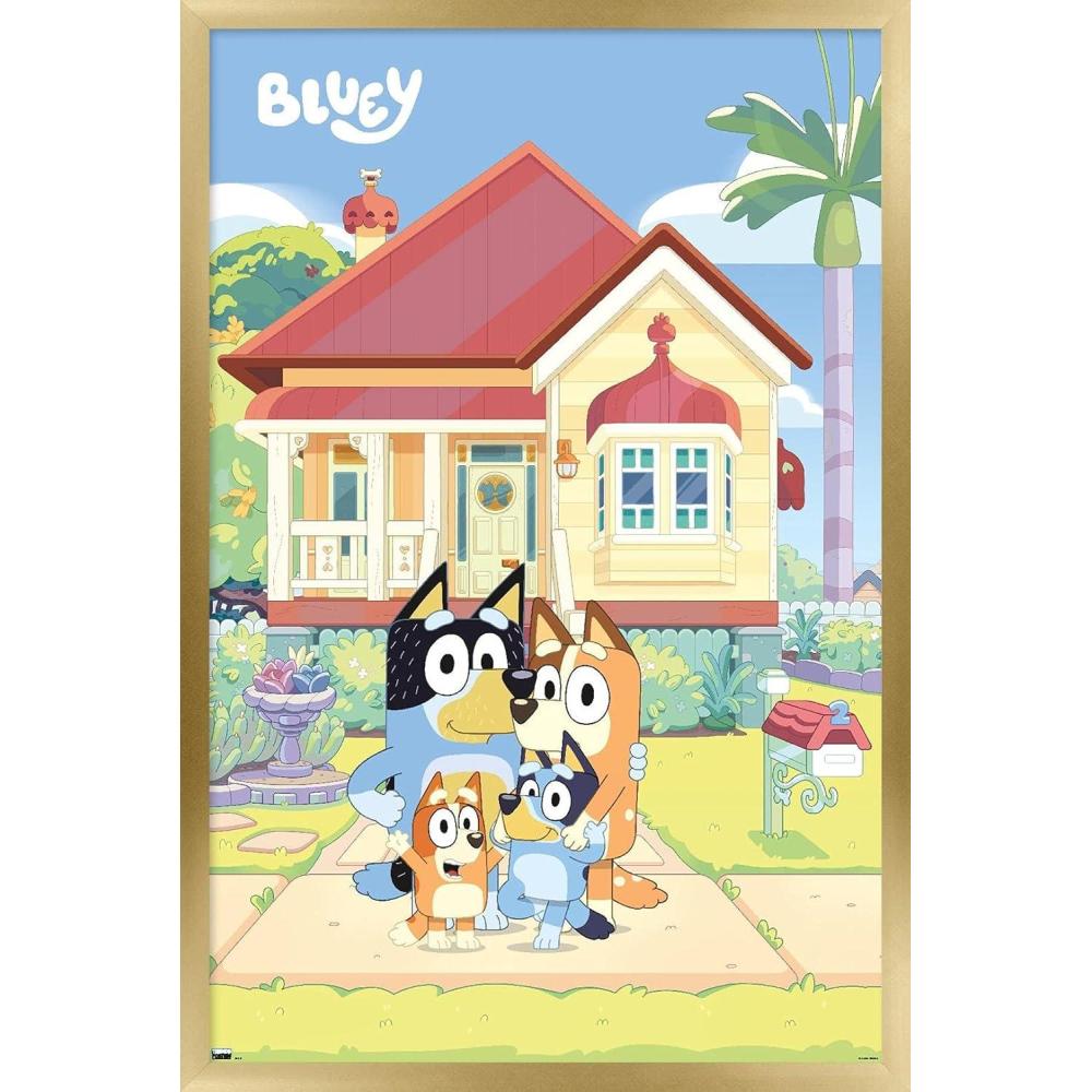 imageBluey Family Wall Poster 19L x 13W Premium Unframed VersionGold Framed Version