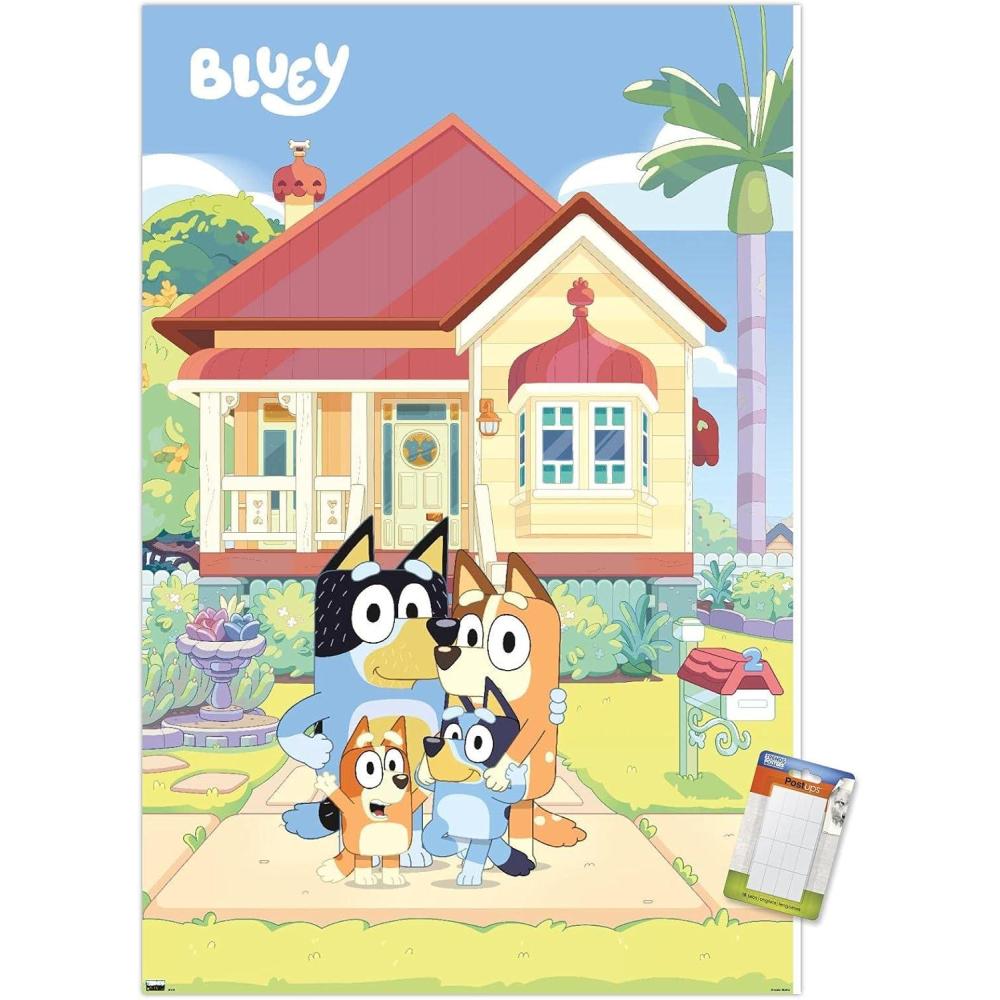 imageBluey Family Wall Poster 19L x 13W Premium Unframed VersionPoster Mount Bundle