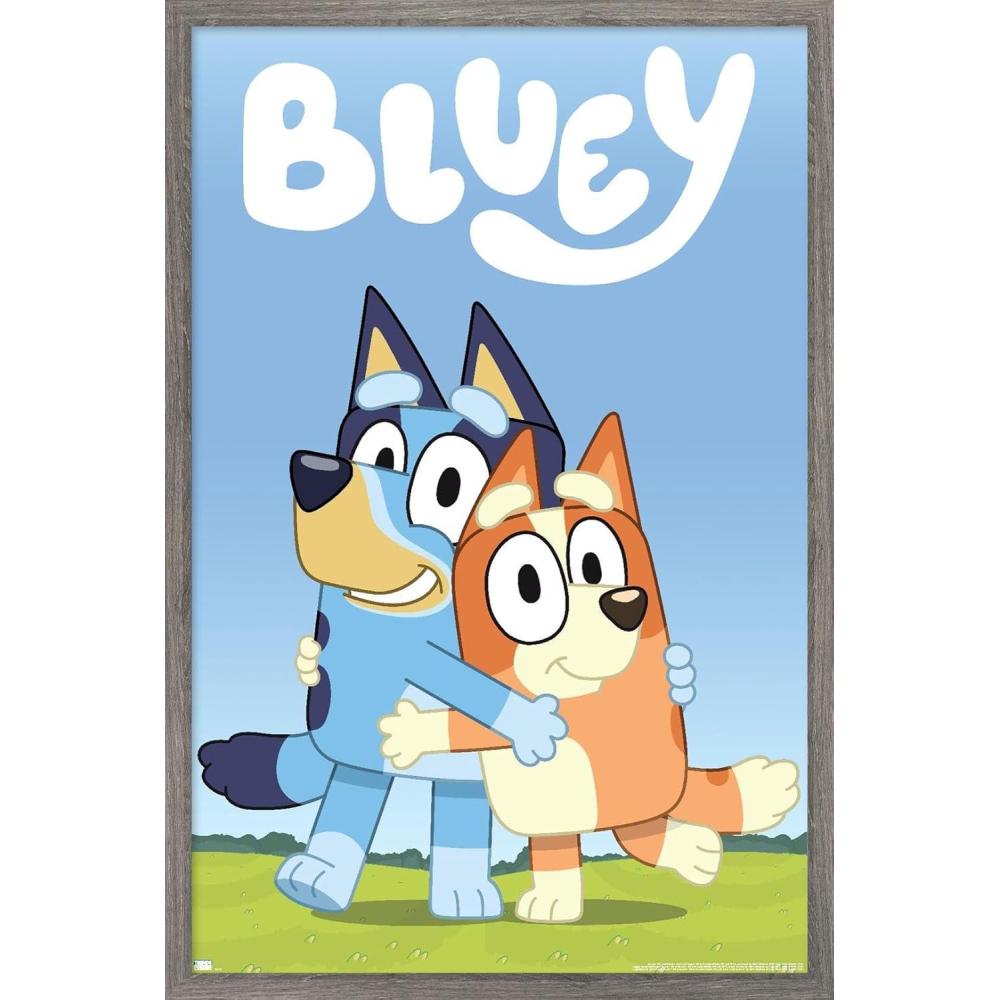 imageBluey Hug Wall Poster 224L x 147W Barnwood Framed VersionBarnwood Framed Version