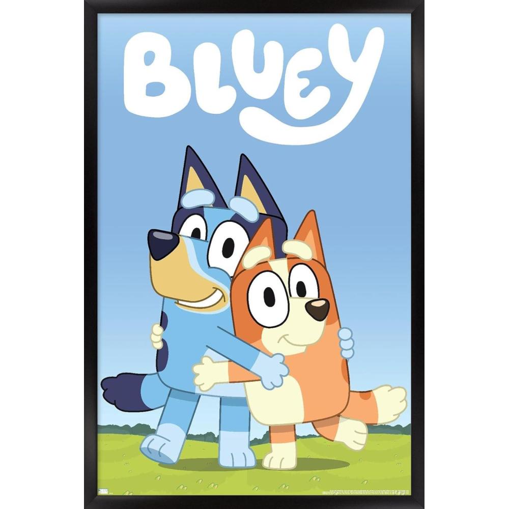imageBluey Hug Wall Poster 224L x 147W Barnwood Framed VersionBlack Framed Version
