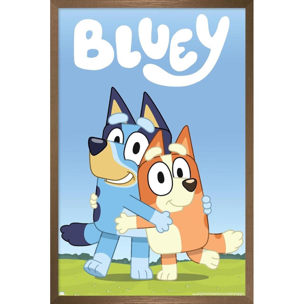 imageBluey Hug Wall Poster 224L x 147W Barnwood Framed VersionBronze Framed Version