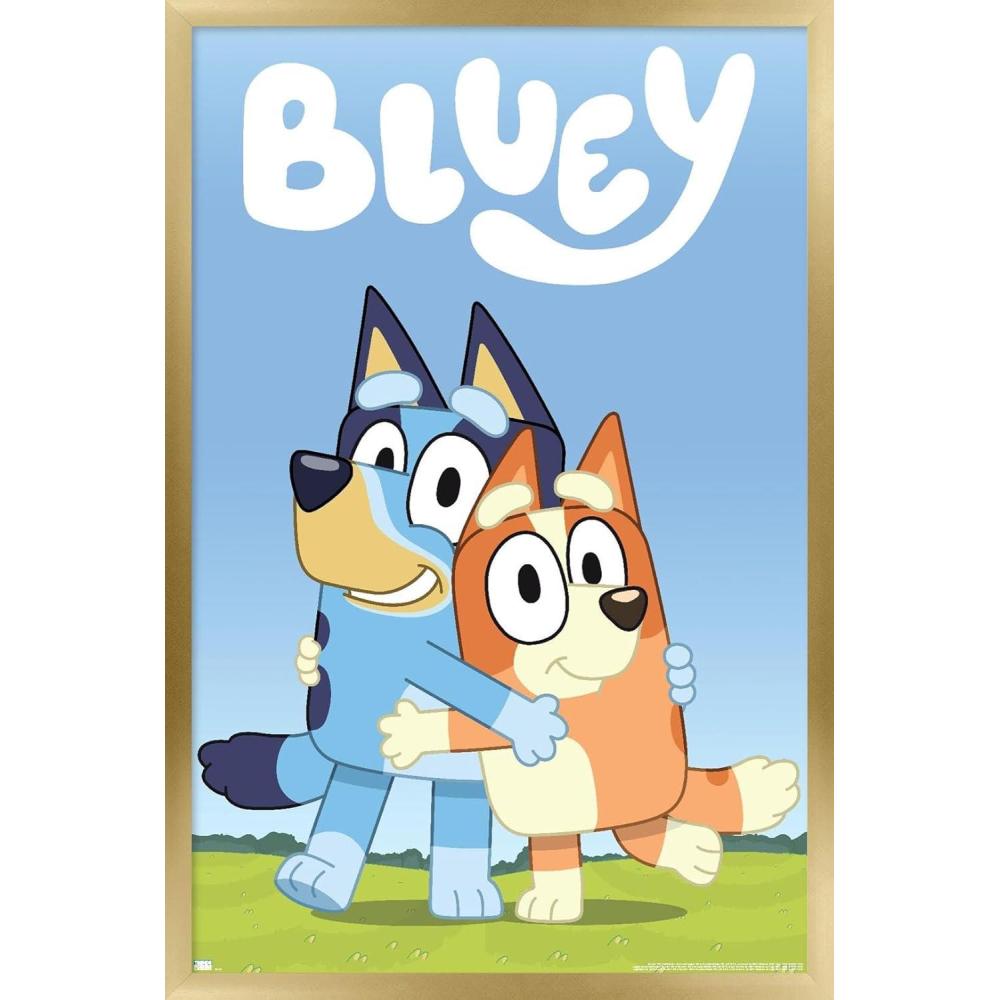 imageBluey Hug Wall Poster 224L x 147W Barnwood Framed VersionGold Framed Version