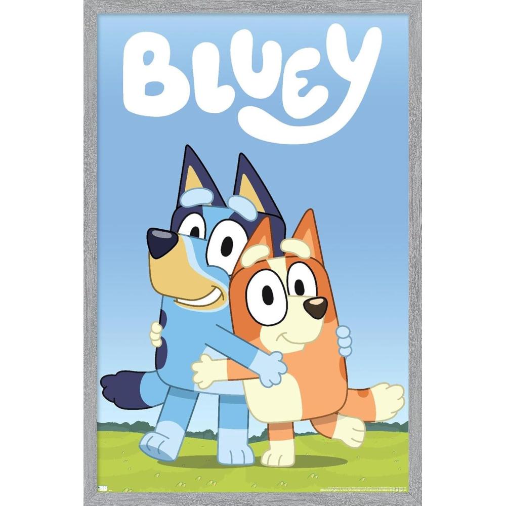 imageBluey Hug Wall Poster 224L x 147W Barnwood Framed VersionGray Framed Version