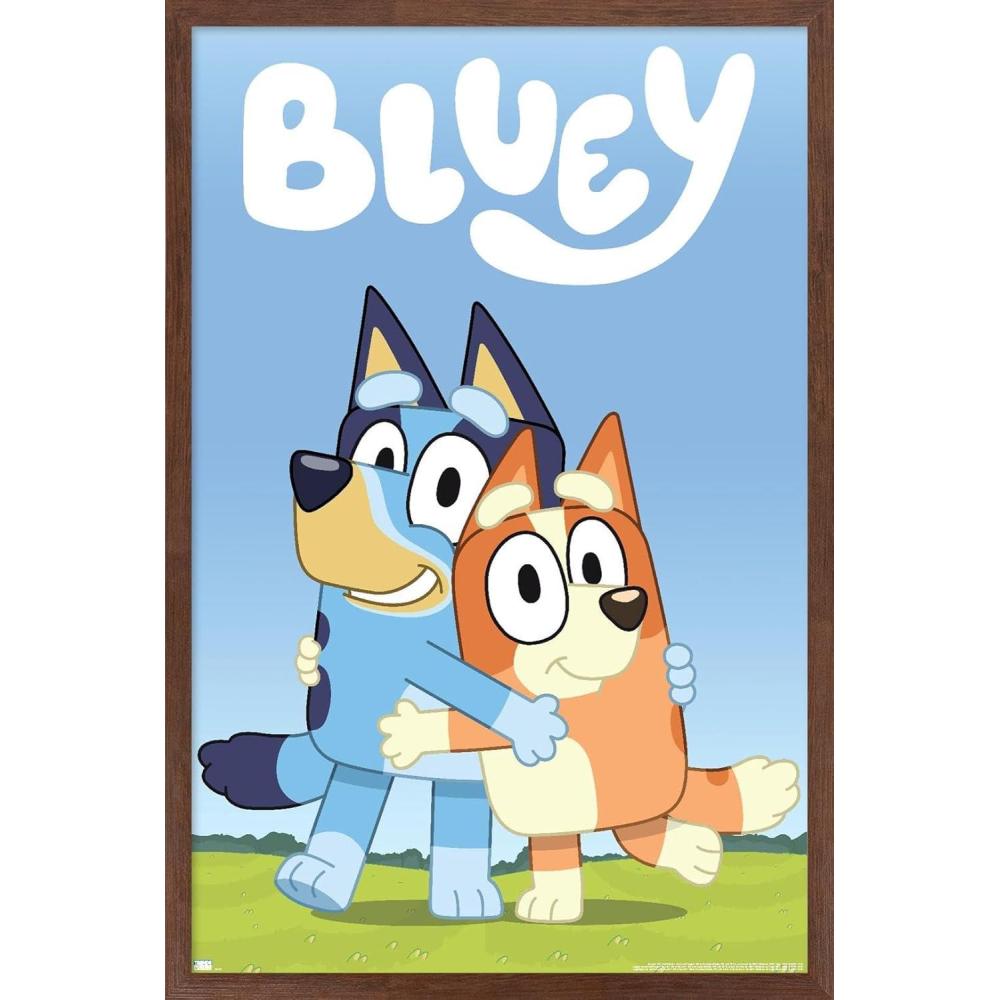 imageBluey Hug Wall Poster 224L x 147W Barnwood Framed VersionMahogany Framed Version