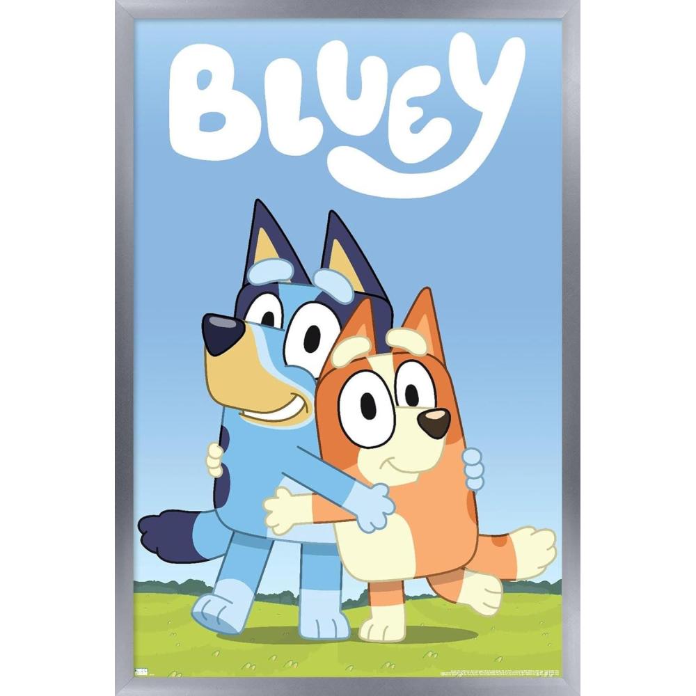 imageBluey Hug Wall Poster 224L x 147W Barnwood Framed VersionSilver Framed Version