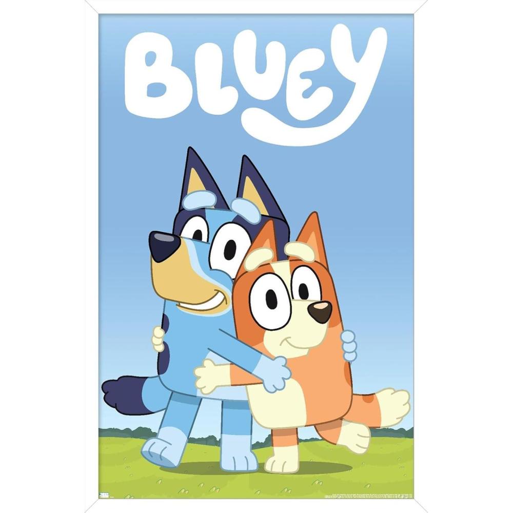 imageBluey Hug Wall Poster 224L x 147W Barnwood Framed VersionWhite Framed Version