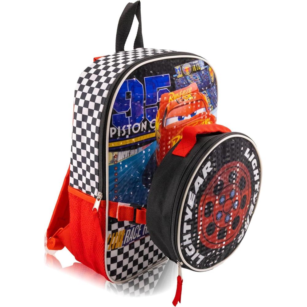 imageBluey Backpack with Lunch Box for Kids  Insulated Lunch Bag for Boys Girls Toddlers  14 Backpack for School and Reusable LunchboxCars