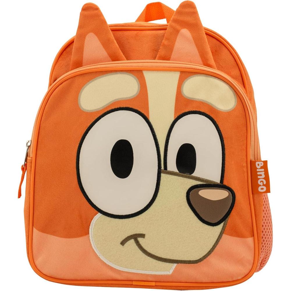 imageBluey Bingo Backpack for Girls amp Boys for Kindergarten amp Elementary School 12 Inch Plush with 3D Ears amp Appliques Adjustable Straps amp Padded Back Lightweight Travel Bag for KidsBrown Bingo