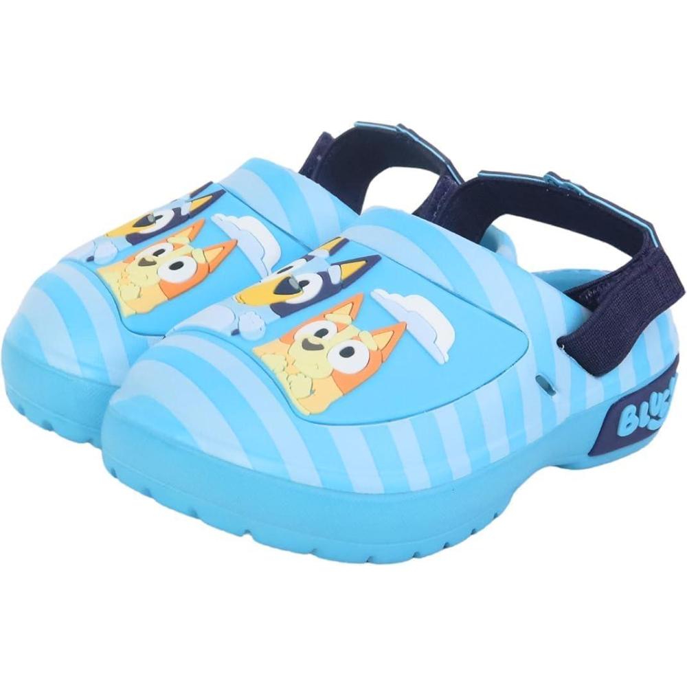 imageBluey Boys amp Girls Clogs Kids Slip On Beach Water Shoes with Adjustable StrapBlue Stripes