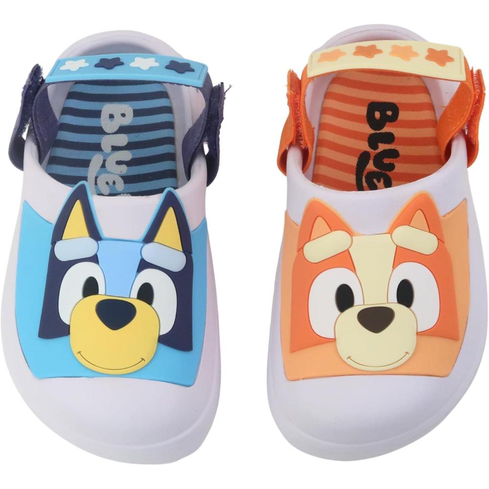 imageBluey Boys amp Girls Clogs Kids Slip On Beach Water Shoes with Adjustable StrapGrey