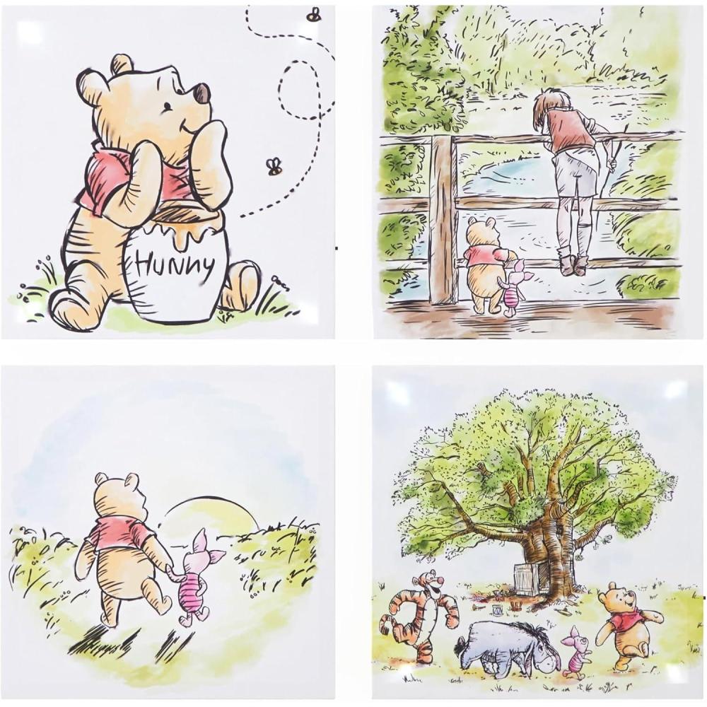 imageBluey Canvas Wall Art 4Piece Set for Kids Room Dcor Each Print 12x12 Colorful and Fun Artwork for Bedroom Nursery or PlayroomWinnie The Pooh