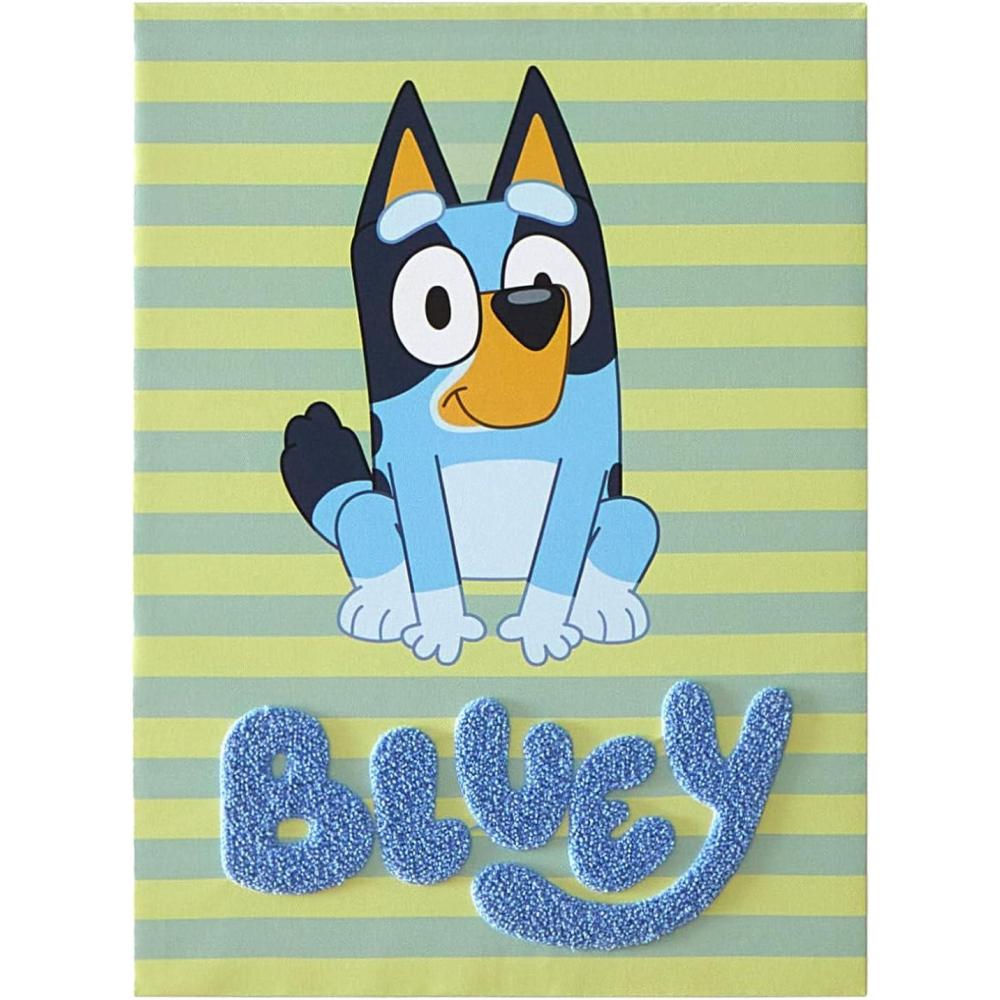 imageBluey Canvas Wall Art and Dcor with 3D TuftingKids Bedroom or Playroom Wall Decoration 11 W x 15 HBluey
