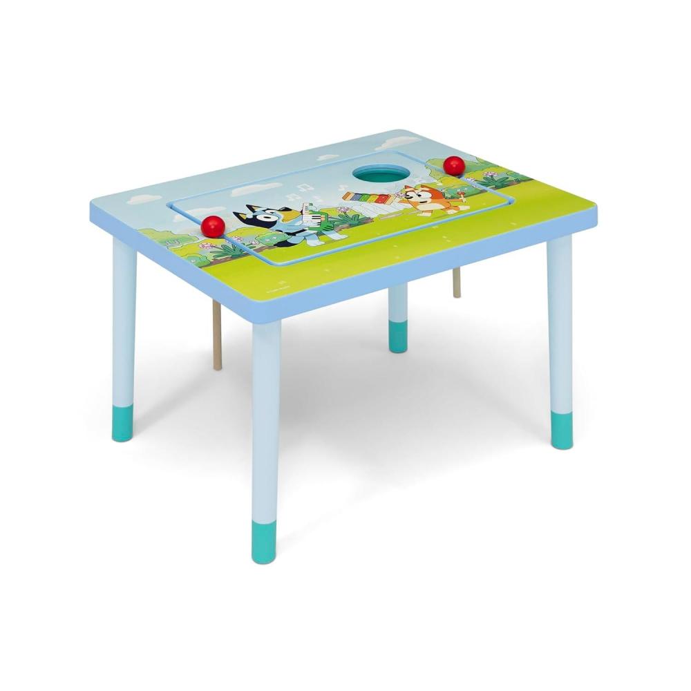 imageBluey Compact Play amp Learn Sensory Table Includes Musical Instruments Use as Sand TableSensory TableActivity TableMontessori Toy Blue