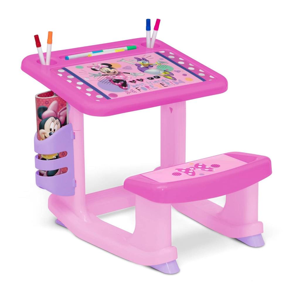 imageBluey Draw and Play Desk by Delta Children Includes 10 Markers and Coloring Book BlueMinnie Mouse