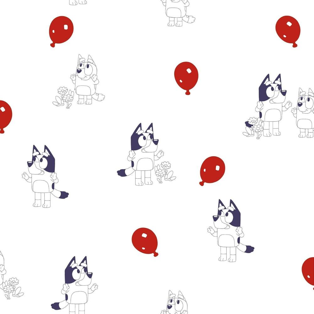 imageBluey Keepy Uppy White Peel and Stick Wallpaper RMK12801PLWWhite