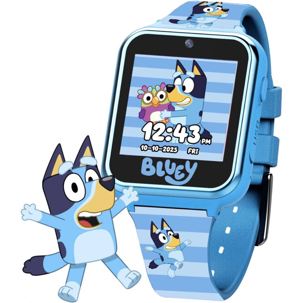imageBluey Kids Smartwatch with Camera Games Pedometer and Audio Recorder for Creative Play and Learning 15 Touchscreen Blue Fits 5580 Wrists for Boys and Girls Ages 3
