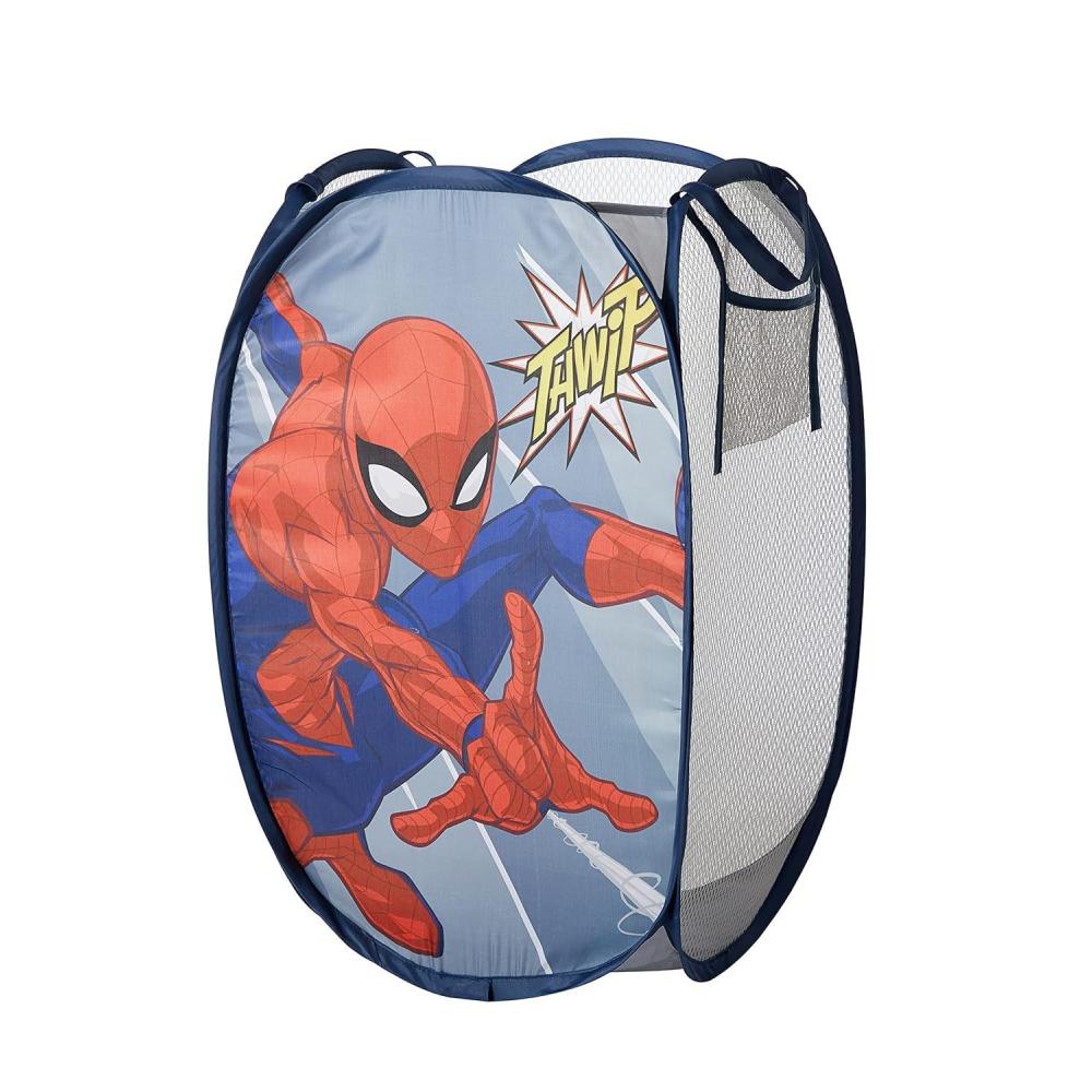 imageBluey PopUp Hamper with Carry Handles 21 x 135 Bluey and Bingo Design Lightweight amp Collapsible Laundry Basket for Kids Bedroom Bathroom or PlayroomSpiderman Blue